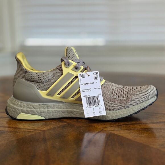 Adidas Ultraboost 1.0 Putty Beige Powder Yellow Black New JR3370 Men's Size 8.5 - Picture 8 of 14
